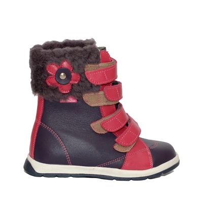 Зимові черевики фіолетові з рожевими липучками Aurelka, 25